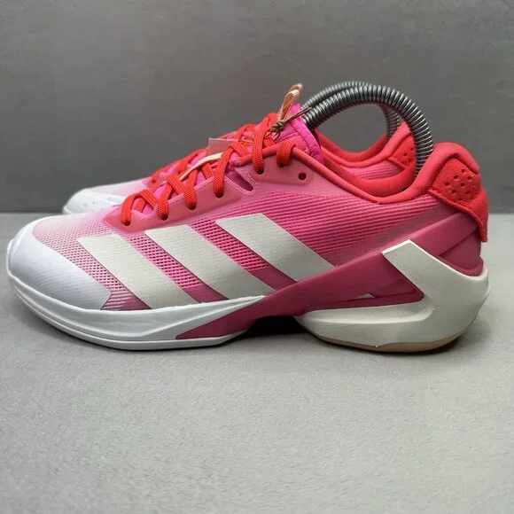 Womens Size 8 adidas Adizero Ubersonic 5 Tennis Shoes Pink White All Court NEW - Picture 3 of 9